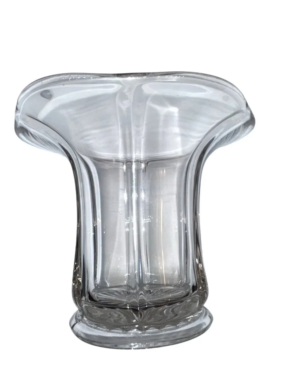 Clear Glass Flared Candle Holder Vase